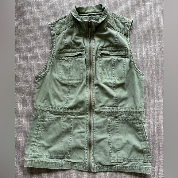Merona Olive Green Khaki 100% cotton Vest size Medium - Picture 2 of 10